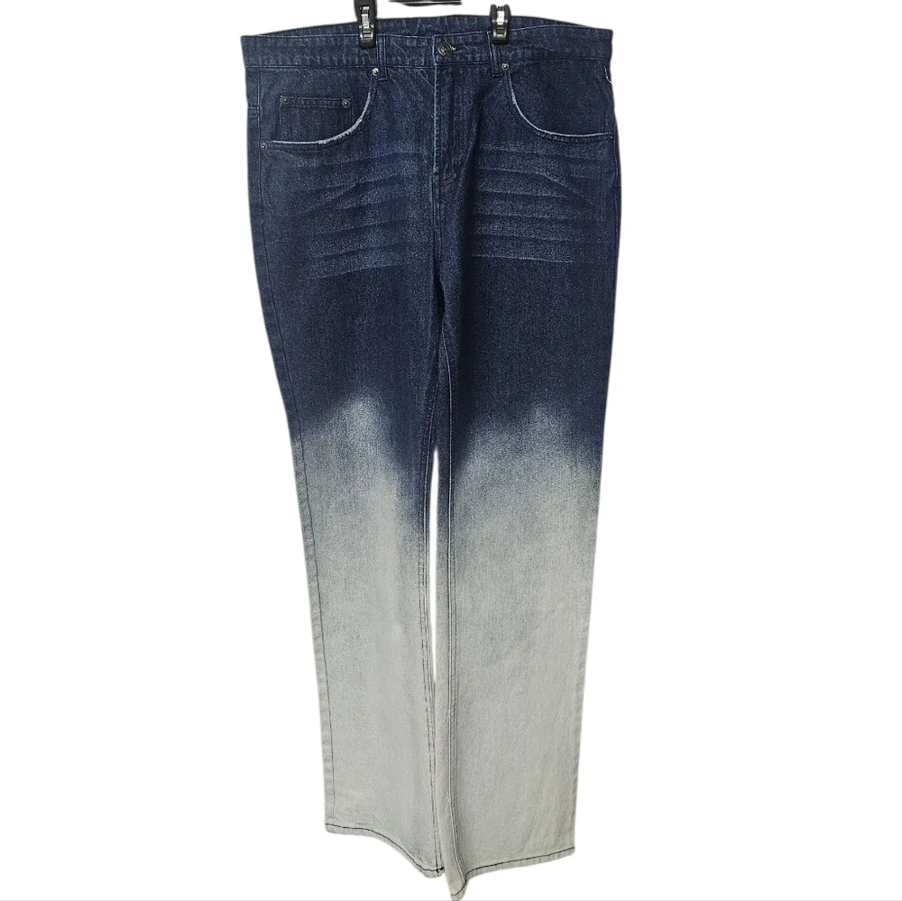 Young & Reckless Dip Dye Jeans In Blue Size 36 NWT